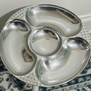 Wilton Armetale Chip & Dip Platter Pewter Large 14"